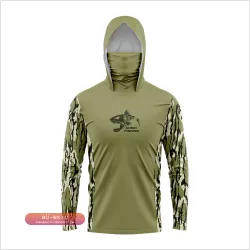 Футболка Huk для рыбалки с капюшоном и защитой от УФ-лучей UPF50+