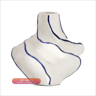 Креативная керамическая ваза для декоративных сухоцветов и композиций, арт-объект для гостиной