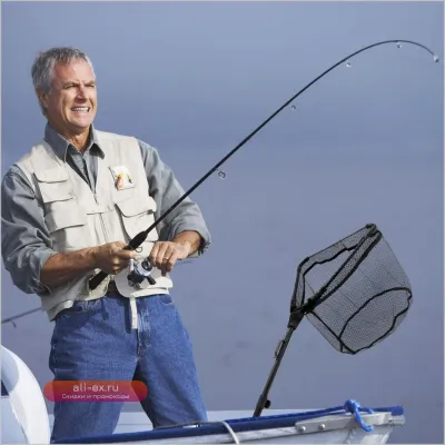 Телескопическая подсака для рыбалки с удобной складной ручкой