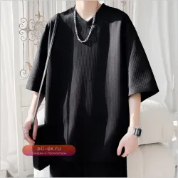 Футболки мужские летние 2025 свободного кроя с коротким рукавом, однотонные, большие размеры M-5XL