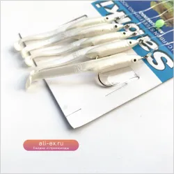 Набор мягких приманок Sabiki (10 шт.) с имитацией мелкой рыбы и креветок для морской рыбалки