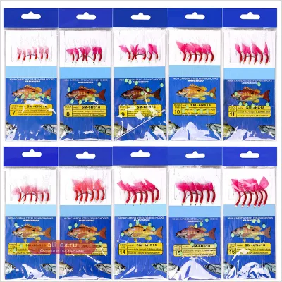 20 шт. оснасток для морской рыбалки на скумбрию с красной рыбой, мягкая приманка, крючки с леской