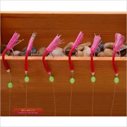 20 шт. оснасток для морской рыбалки на скумбрию с красной рыбой, мягкая приманка, крючки с леской