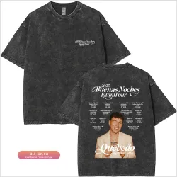 Футболка Washed Vintage QUEVEDO 2025 BUENAS NOCHES LATAM TOUR