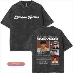 Футболка Washed Vintage QUEVEDO 2025 BUENAS NOCHES LATAM TOUR