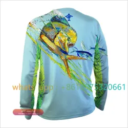 Футболка для рыбалки Aquaflage мужская с длинным рукавом, вентилируемая, защита от УФ, дышащая, 2023