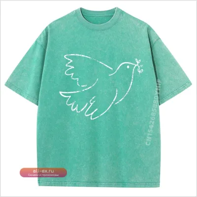 Футболка Dove Bird of Peace Olive Retro Washed