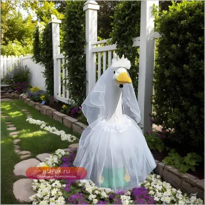 Набор "Свадебные Гуси": Милый костюм для декора сада, патио и двора