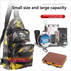 Многофункциональная поясная сумка для рыбалки с отделением для удилища, легкая, водонепроницаемая и износостойкая из ткани Oxford