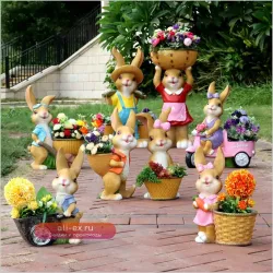 Креативная садовая скульптура из смолы "Мультяшный гигант" для суккулентов