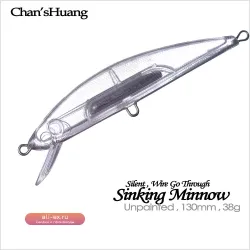 NeR (Chan'sHuang) 10 шт. некрашеных заготовок для приманок 130 мм 38 г, тонущий минноу, DIY, искусственные рыболовные приманки