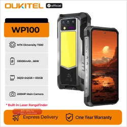 Oukitel WP100: 5G смартфон с лазерным дальномером, 33000 мАч, 36 ГБ ОЗУ, 512 ГБ ПЗУ, 200 МП камера, 120 Гц