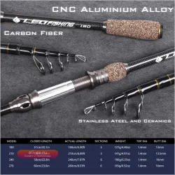 Ультралегкое телескопическое удилище из углеволокна для морской рыбалки 1.8-2.7м