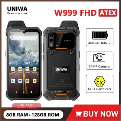 UNIWA W999 ATEX смартфон-рация 6.3" FHD, Helio G99, 8/128GB, 4400mAh, NFC, IP68