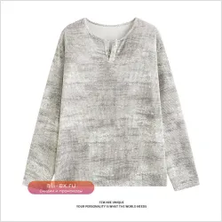 Футболка с длинным рукавом Tie-Dye Gradient V-образный вырез