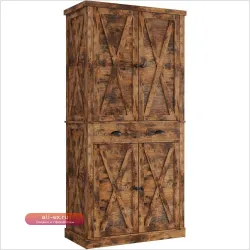 Кухонный шкаф-кладовая 184 см с амбарными дверцами, ящиком и 4 регулируемыми полками