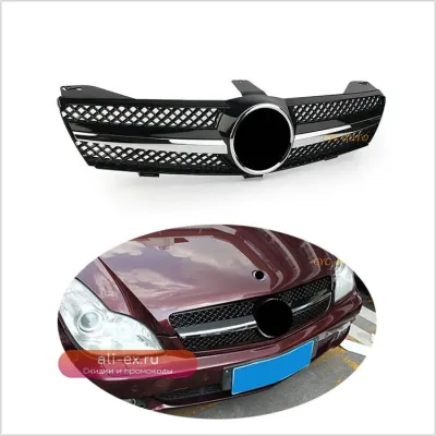 Решетка радиатора AMG черная хромированная для Mercedes-Benz CLS Class W219 (2005-2008)