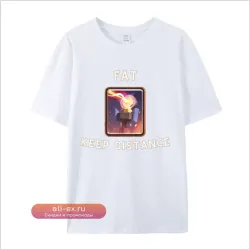 Футболка с принтом "Fat Keep Distance"