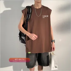 Мужские майки из чистого хлопка в стиле Harajuku