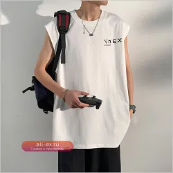 Мужские майки из чистого хлопка в стиле Harajuku