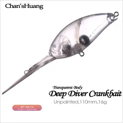 Chan’sHuang 20 шт. 11 см 16 гр. неокрашенные глубоководные воблеры-кренки для рыбалки