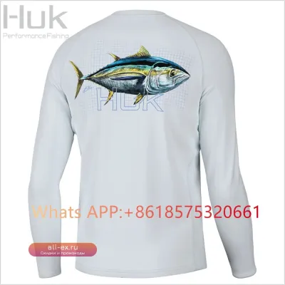 Футболка HUK с длинным рукавом для рыбалки и защиты от солнца UPF 50+