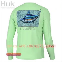 Футболка HUK с длинным рукавом для рыбалки и защиты от солнца UPF 50+