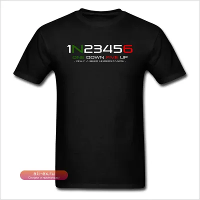 Футболка мужская "One Down Five Up" черная для мотоциклистов