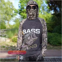 Рыболовная футболка DIAOLIAN 2025 с защитой от УФ 50+, быстросохнущая, дышащая