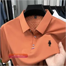 Футболка поло мужская дизайнерская с вышивкой медведя