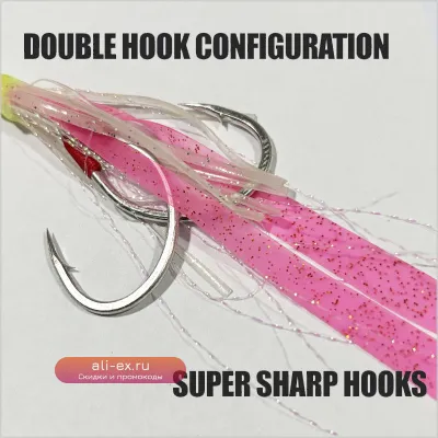 Крючки для рыбалки AS 10 пар с люминесцентным покрытием для морской и лодочной рыбалки на щуку