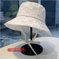 Шляпа-траппер женская летняя с широкими полями и бантом