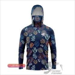 Мужская футболка с длинным рукавом Ocean GG для морской рыбалки с защитой от УФ-лучей и маской