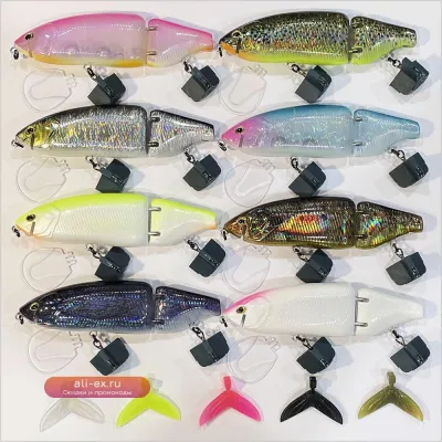 CF LURE 165мм 60г Светящаяся шарнирная приманка Glider Shad плавающая для щуки и окуня (дефект окраски)