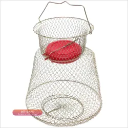 Складная плавающая рыболовная клетка-ловушка с сетчатым мешком и затяжкой