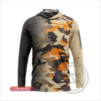 Худи для рыбалки HotSale RIGHTTRACK с защитой UPF50+ от УФ-излучения, камуфляжное, для охоты, туризма, кемпинга, дышащая одежда для активного отдыха