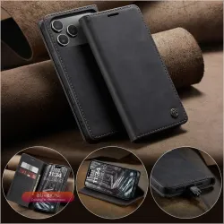 Чехол-книжка Caseme-013 для Apple iPhone 17/Pro Max/16/15/14/13/12/11/X/XR/XS Max из PU кожи с карманом для карт и подставкой