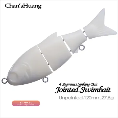 12см/27.5г 5шт/компл. неотшлифованные составные раттлины-приманки для рыбалки Chan'sHuang