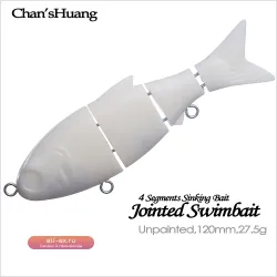 12см/27.5г 5шт/компл. неотшлифованные составные раттлины-приманки для рыбалки Chan'sHuang