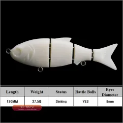 12см/27.5г 5шт/компл. неотшлифованные составные раттлины-приманки для рыбалки Chan'sHuang