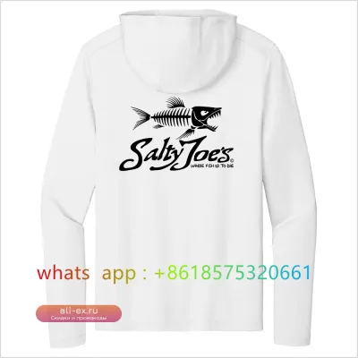 Футболка Salty Joe's с длинным рукавом для активного отдыха: быстрая сушка, защита от УФ, с капюшоном