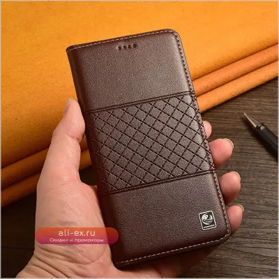 Чехол-книжка из натуральной кожи Nappa для Xiaomi Redmi Note 10/10S/9/9S/9T/8/8T/8 Pro Max Lite с магнитной застежкой