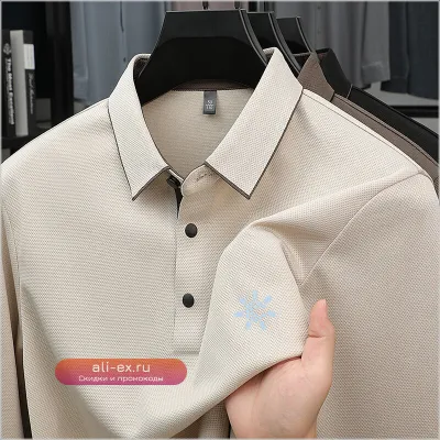 Мужская рубашка-поло с длинным рукавом Designer Original textured knit