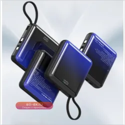 Power Bank 20000mAh с быстрой зарядкой и встроенным кабелем