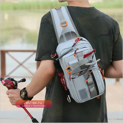 Тактическая сумка-пояс для рыбалки водонепроницаемая с креплением Molle