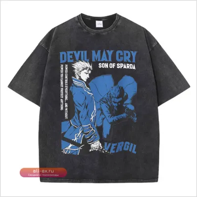 Футболка Devil May Cry: Готическая роковая футболка для мужчин и женщин, винтажный стритстайл