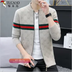 Мужской кардиган на молнии весна-осень