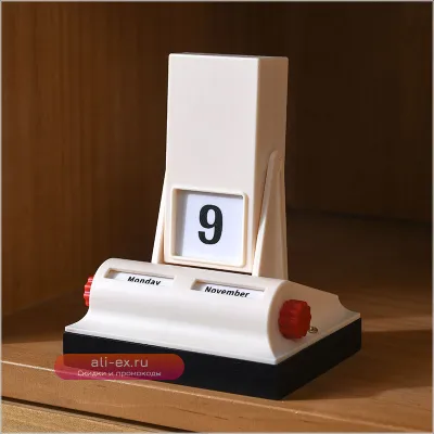 Вечный настольный календарь в скандинавском стиле с вращающимся механизмом