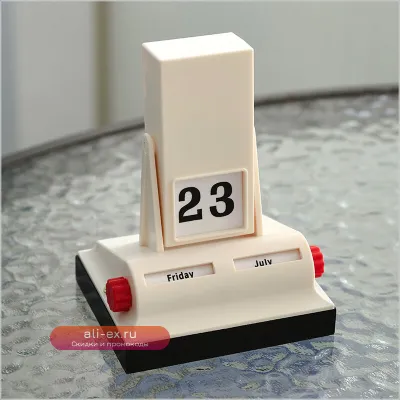 Вечный настольный календарь в скандинавском стиле с вращающимся механизмом