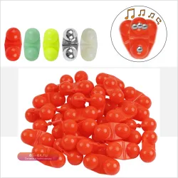 Светящиеся бусины-колокольчики для морской рыбалки, двойные погремушки, сигнализаторы поклевки сома, рыболовные снасти, 200 шт.